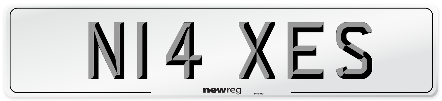 N14 XES Number Plate from New Reg